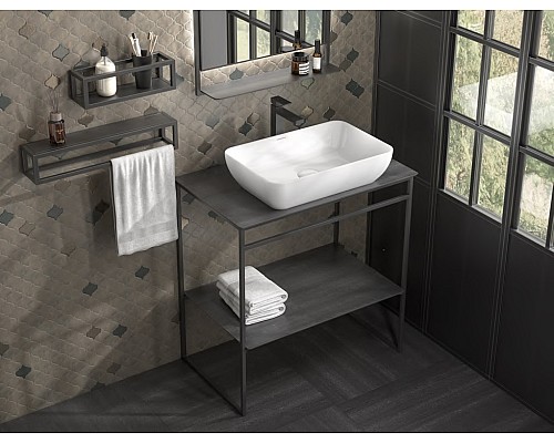 Раковина Kerama Marazzi PLAZA накладная 55, белая глянцевая PLR.wb.55 Раковина Kerama Marazzi PLAZA накладная 55, белая глянцевая PLR.wb.55
