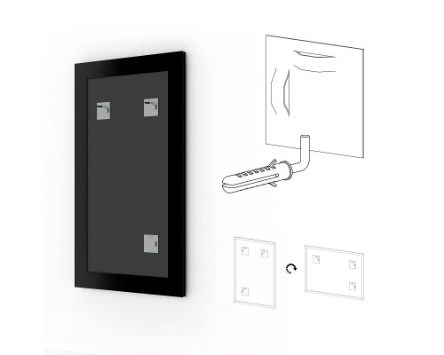 Зеркало Evoform Definite 73х53 в багетной раме - Слоновая кость 51 мм