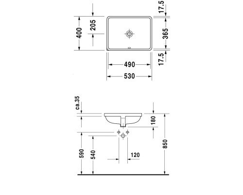 Раковина Duravit Starck 3 53 Белая