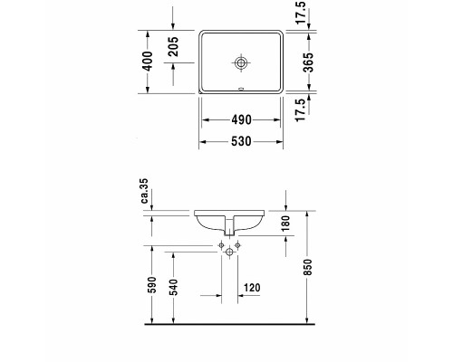 Раковина Duravit Starck 3 53 Белая