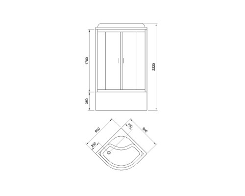 Душевая кабина Royal Bath CK 90x90 без гидромассажа