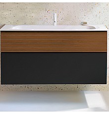 Тумба с раковиной Burgbad Fiumo 120 SFXN122F3958FOT52G0200C0001*1 подвесная Tectona Dekor Zimt Graphit Softmatt