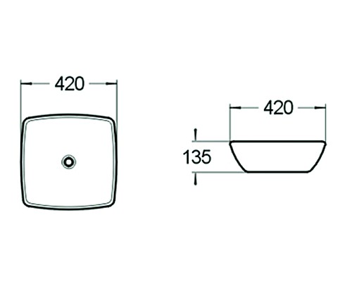 Раковина керамическая накладная SantiLine SL-1044