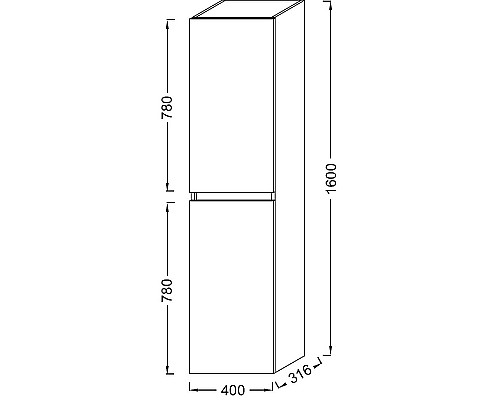 Шкаф пенал Jacob Delafon Tolbiac 40 EB2385-E75 подвесной Дуб давос