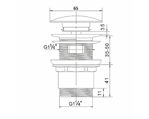 Донный клапан Orange X1-004cr Хром