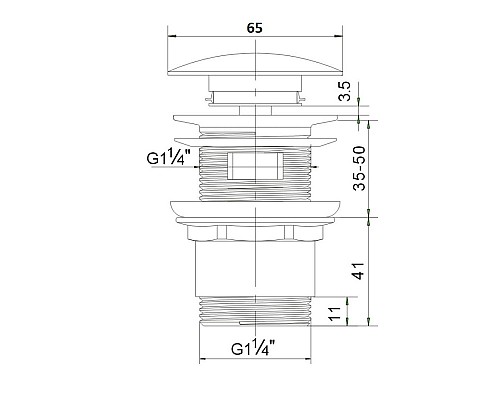 Донный клапан Orange X1-004cr Хром