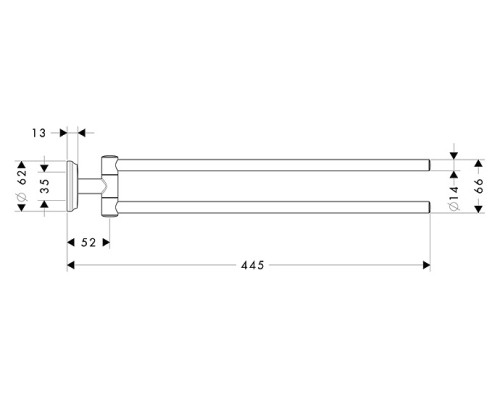Полотенцедержатель двухрожковый Hansgrohe Logis Classic 41612000