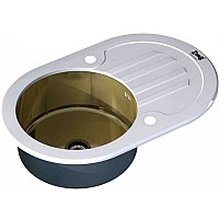 Кухонная мойка ZorG Glass GL-7851-OV-WHITE-BRONZE Белый / Бронза