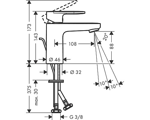 Смеситель для раковины Hansgrohe Vernis Blend 71559000 Хром