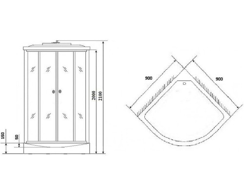 Душевая кабина Niagara Lux 90x90 NG-7701G без гидромассажа