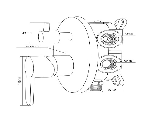 Смеситель встраиваемый подключение на 3 выхода в монтажном боксе Swedbe Platta 5521