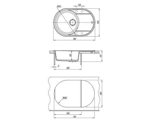 Кухонная мойка Lemark Lacha 720 9910059 Серый шелк