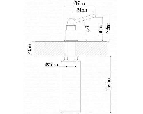 Дозатор для моющего средства Florentina Каскад 703.725.0000.102 Черный