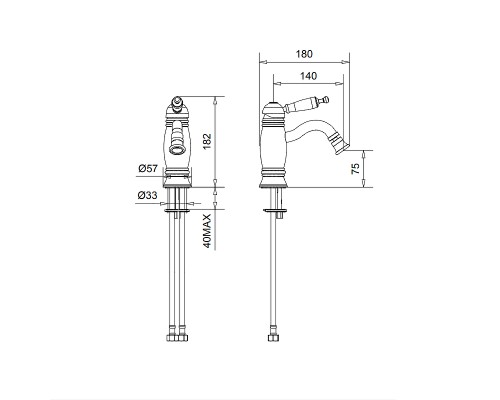 Смеситель для биде Migliore Oxford 19083 Бронза