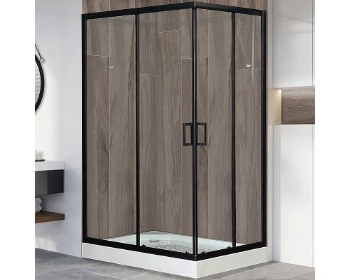 Душевой уголок Royal Bath HP 120х80 RB8120HP-T-BL-L профиль Черный стекло прозрачное