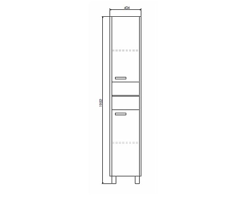 Шкаф пенал Comforty Марио 40 00-00004160 Дуб темный