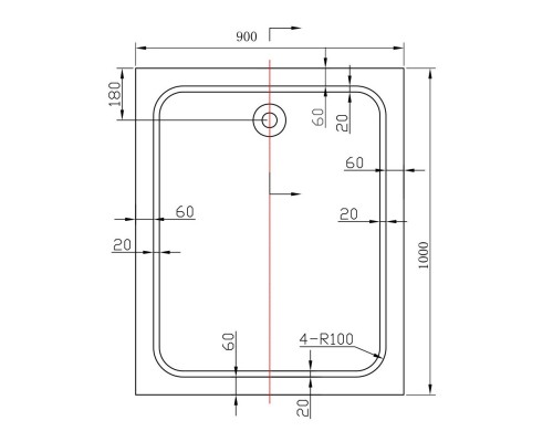 Акриловый поддон для душа Vincea 100x90 Белый