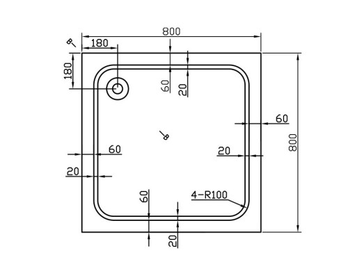 Акриловый поддон для душа Vincea 80x80 Белый, арт