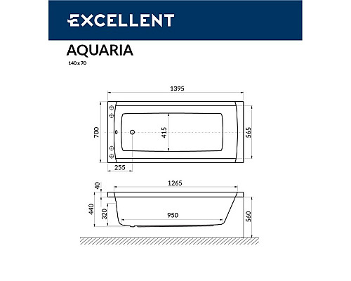 Ванна Excellent Aquaria 140x70