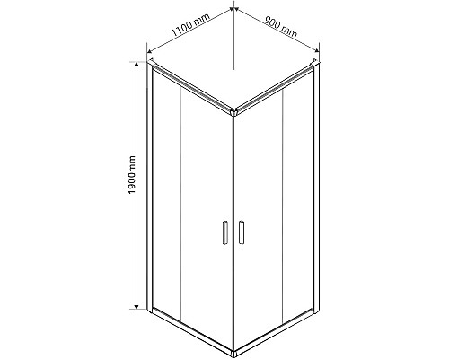 Душевой уголок Vincea Garda 110x90 VSS-1G9011CLB профиль Черный стекло прозрачное