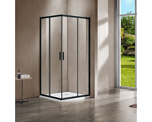 Душевой уголок Vincea Garda 110x90 VSS-1G9011CLB профиль Черный стекло прозрачное