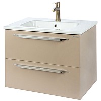 Тумба под раковину Bellezza Луиджи 60 4639209000458 2 ящика подвесная Капучино