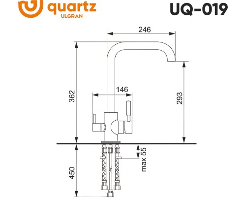 Смеситель для кухни Ulgran Quartz Жасмин