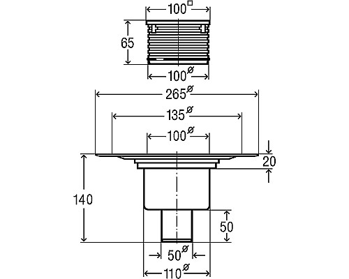 Душевой трап Viega Trap 4926 556914 с решеткой Нержавеющая сталь