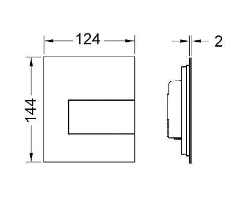 Металлическая панель смыва писсуара TECE square 9242811