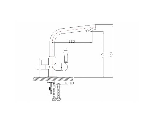 Смеситель для кухонной мойки ZORG Sanitary ZR 313 YF-33
