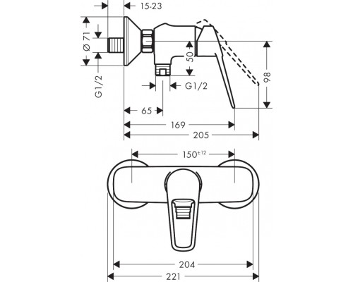 Смеситель для душа Hansgrohe Novus Loop