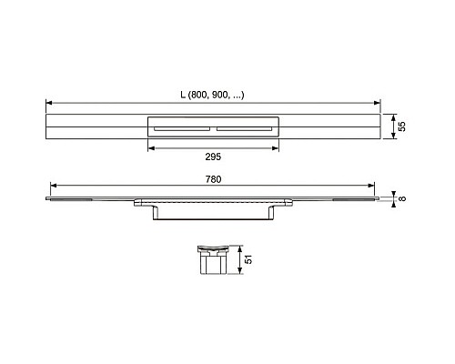 Профиль для душа TECE 670803 80 см