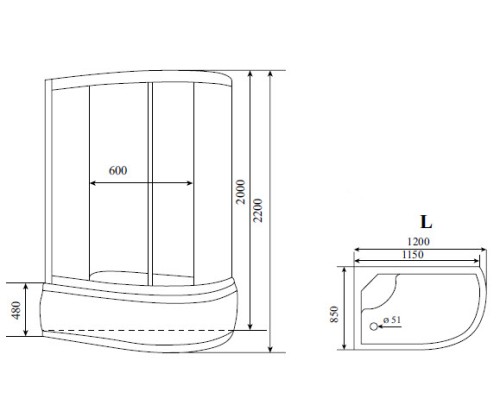 Душевая кабина Timo Comfort 120x85 с гидромассажем