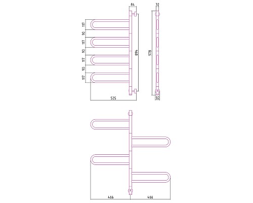 Полотенцесушитель электрический 978x535 золотой МЭМ Сунержа Парео 4.0-4С 03-0823-0978