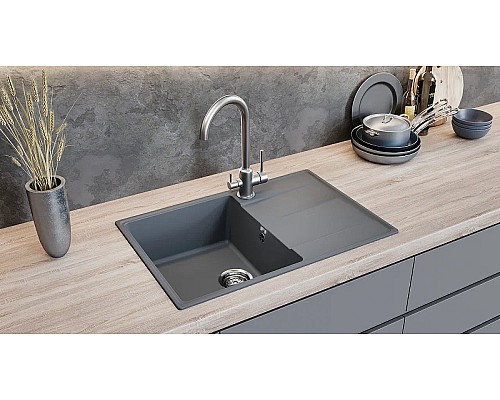 Кухонная мойка Ulgran Quartz Prima 750-07 Уголь Кухонная мойка Ulgran Quartz Prima 750-07 Уголь