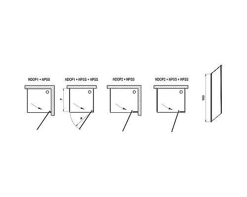 Душевая стенка Ravak Nexty NPS-100 90OA0C00Z1 профиль Хром стекло Transparent