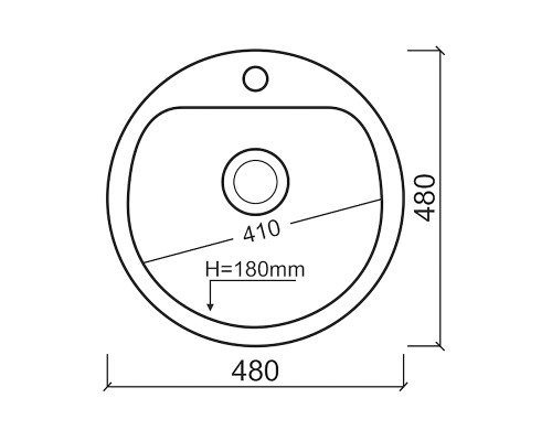 Кухонная мойка Reflection Arena 48 RF0148BL Черная