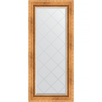 Зеркало Evoform Exclusive-G 126х56 BY 4060 с гравировкой в багетной раме - Римское золото 88 мм