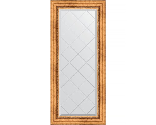 Зеркало Evoform Exclusive-G 126х56 BY 4060 с гравировкой в багетной раме - Римское золото 88 мм