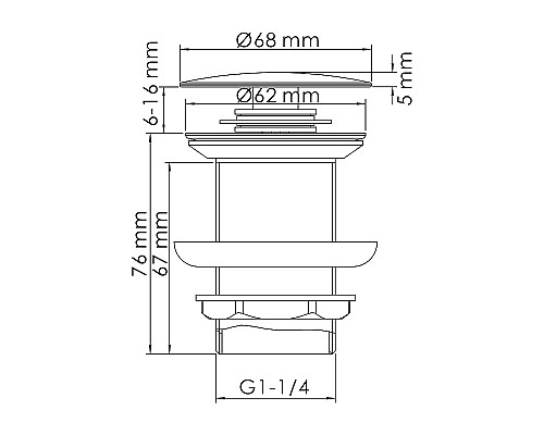 Донный клапан WasserKRAFT A244 Click-Clack Хром