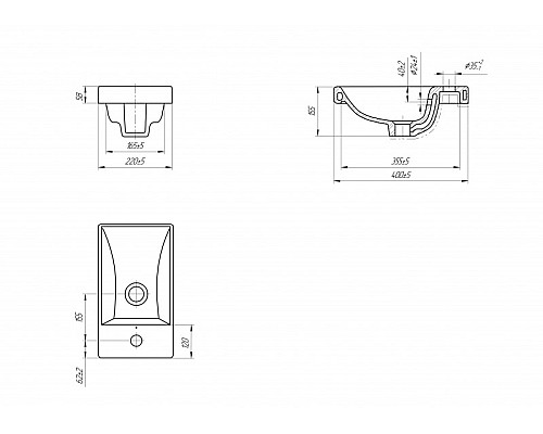 Раковина Cersanit Moduo 40 S-UM-MOD40/1 Белая