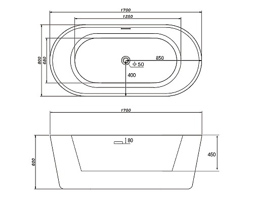 Акриловая ванна Abber AB9209