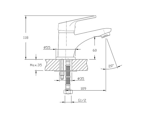 Смеситель для раковины Haiba HB1016 Хром