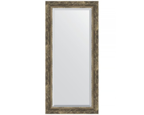 Зеркало Evoform Exclusive 113х53 BY 3486 с фацетом в багетной раме - Старое дерево с плетением 70 мм