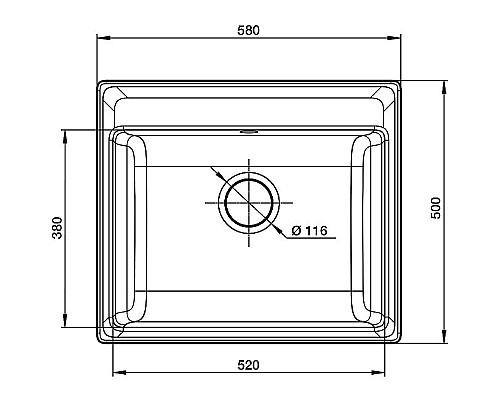 Кухонная мойка GranFest Vertex GF-V-580 Иней