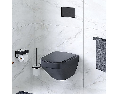 Унитаз AM.PM Inspire V2.0 C50A1700MBSC подвесной Черный матовый с сиденьем микролифт