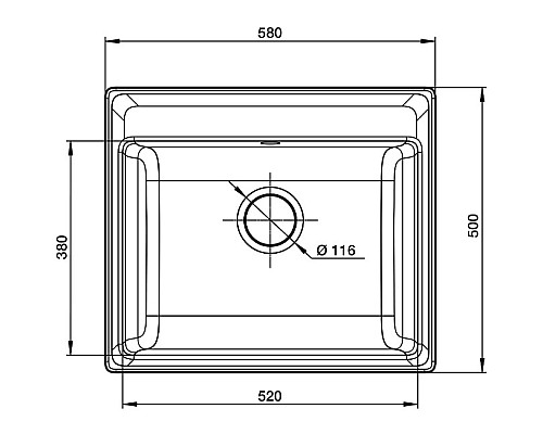 Кухонная мойка GranFest Vertex GF-V-580 Иней
