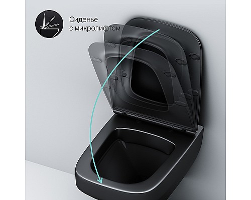 Унитаз AM.PM Inspire V2.0 C50A1700MBSC подвесной Черный матовый с сиденьем микролифт