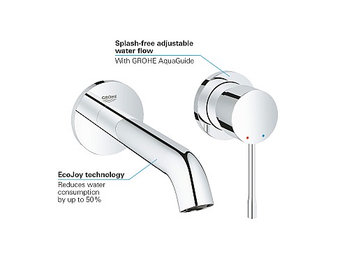 Смеситель Grohe для раковины Grohe настенный, на два отверстия 19408001