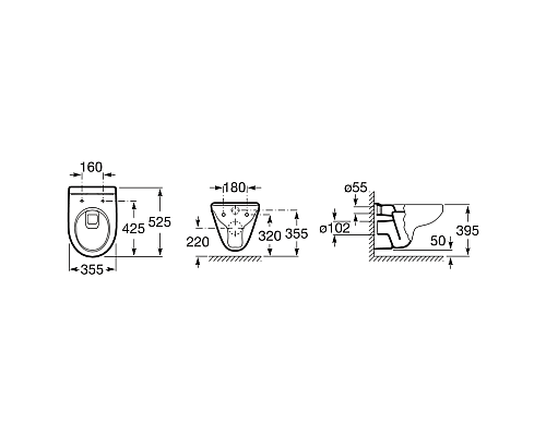Комплект унитаза с инсталляцией Roca Victoria 893100000 с сиденьем Микролифт и клавишей смыва